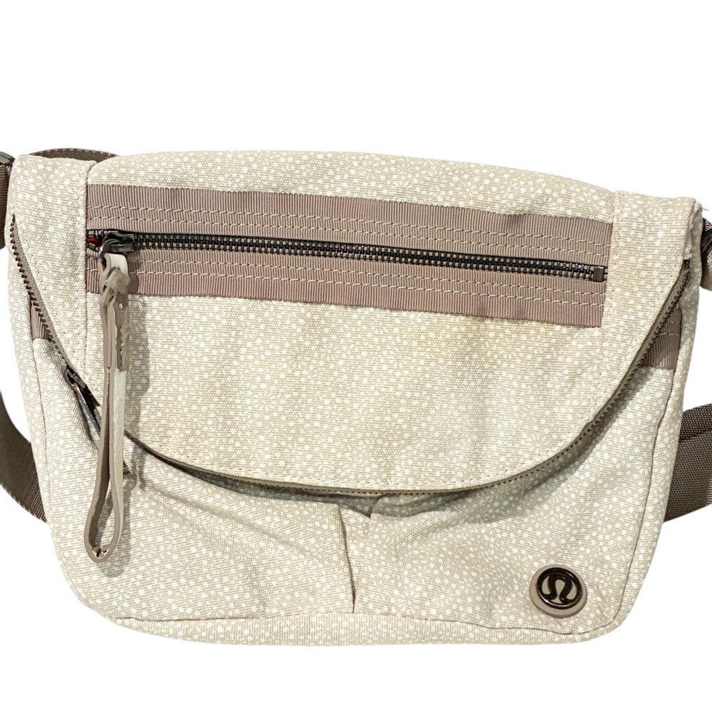 Lululemon Cream Speckled All Night Festival Crossbody Bag Nylon